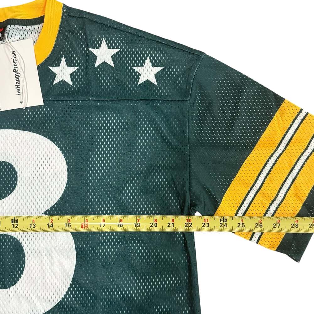 imHappyPromise HappyAF Green Bay Packers Inspired Mesh Oversized FootballJersey - Picture 5 of 6